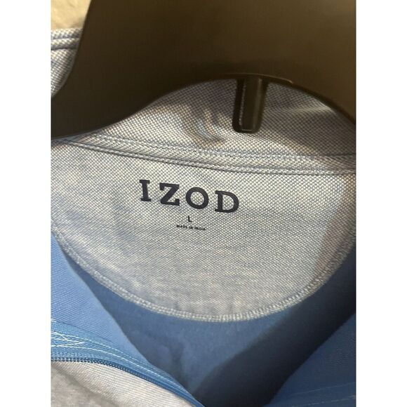 Men's Izod  Large Cotton‎ 1/4 Zip Pull Over Shirt Blue - Picture 6 of 6